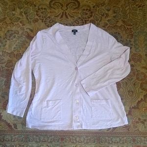 Talbots lilac slub-knit cardigan